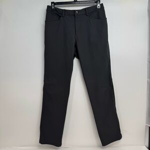 Lululemon Commission Pants Mens 34X31 Gray Charcoal Flat Front Chino